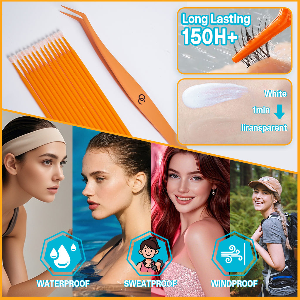 【Angel Wing】【Pre-Glued】OC DIY Eyelashes Self Adhesive Lash Clusters Pre glued Eyelash Clusters No Glue Needed Lashes Wispy D-curly Cluster Eyelash extensions 14-20mm Angel Wing Individual Lashes Gentle Cosmetic