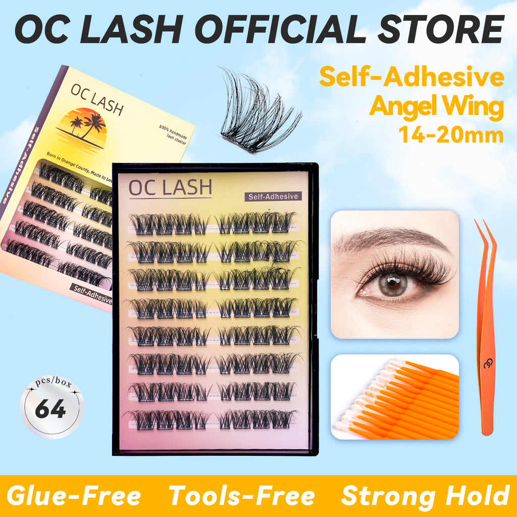 【2 boxes BUNDLE/SAVE BIG】【Customized Bundle】OC DIY Eyelashes Self Adhesive Lash Clusters Pre glued Eyelash Clusters No Glue Needed Lashes Wispy D-curly Cluster Eyelash extensions 8-22mm Individual Lashes
