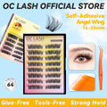 【Angel Wing】【Pre-Glued】OC DIY Eyelashes Self Adhesive Lash Clusters Pre glued Eyelash Clusters No Glue Needed Lashes Wispy D-curly Cluster Eyelash extensions 14-20mm Angel Wing Individual Lashes Gentle Cosmetic