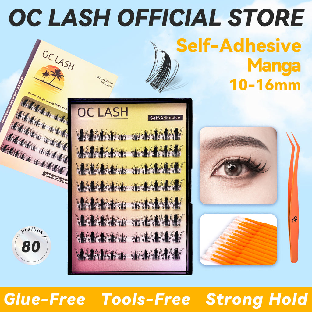 【2 boxes BUNDLE/SAVE BIG】【Customized Bundle】OC DIY Eyelashes Self Adhesive Lash Clusters Pre glued Eyelash Clusters No Glue Needed Lashes Wispy D-curly Cluster Eyelash extensions 8-22mm Individual Lashes