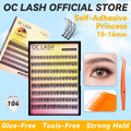 【Princess】【Pre-Glued】OC DIY Eyelashes Self Adhesive Lash Clusters Pre glued Eyelash Clusters No Glue Needed Lashes Wispy D-curly Cluster Eyelash extensions 8-16mm Individual Lashes Princess Style