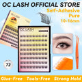 【Pure】【Pre-Glued】OC DIY Eyelashes Self Adhesive Lash Clusters Pre glued Eyelash Clusters No Glue Needed Lashes Wispy D-curly Cluster Eyelash extensions 8-16mm Individual Lashes Pure Style